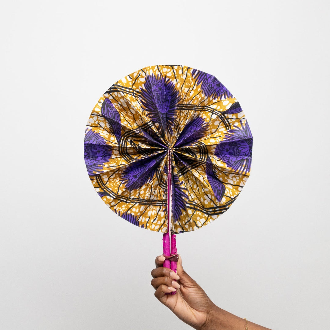 Ankara Hand Fan - Island Paradise - AKINSANYA FASHION