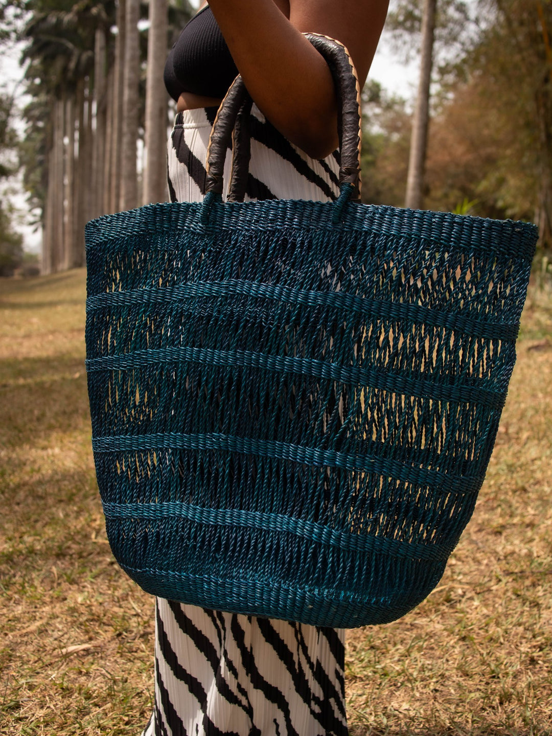 Cerulean Large Woven Bag - AKINSANYA FASHION