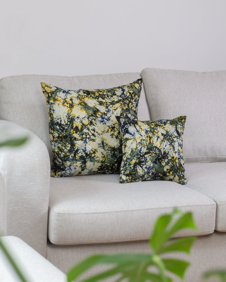 Yellow Crack Print Cushion | Pillow