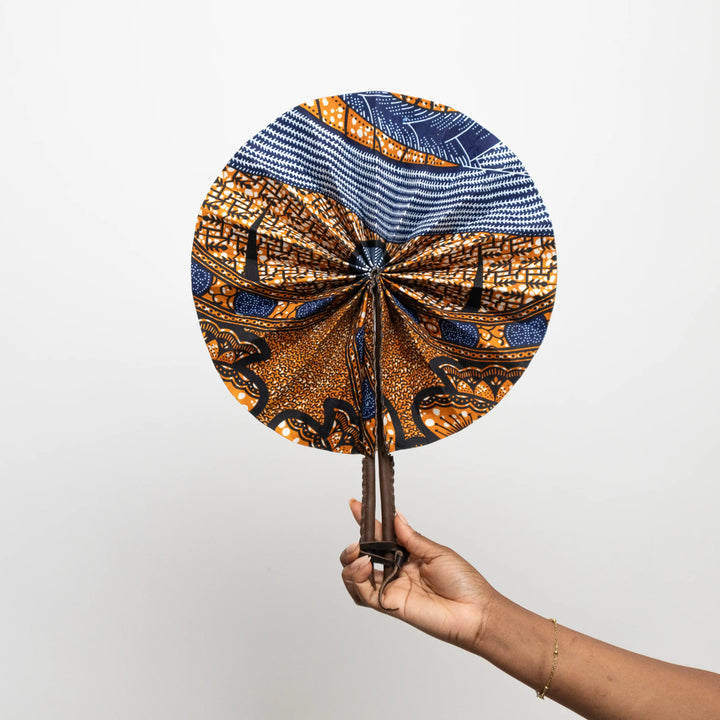 Ankara Hand Fan - Canyon Hues - AKINSANYA FASHION