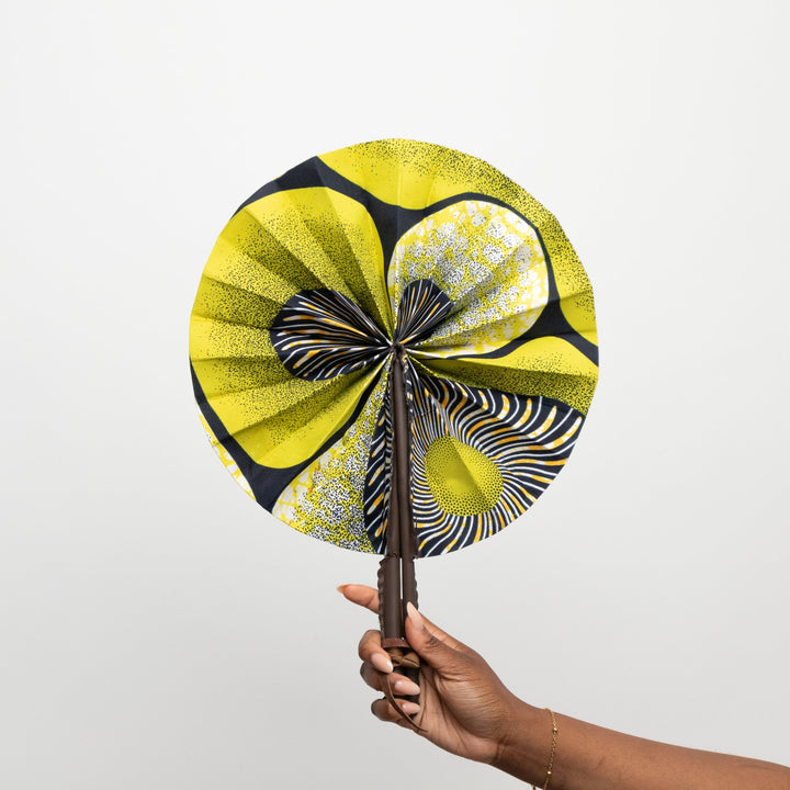 Ankara Hand Fan - Cosmic Rays - AKINSANYA FASHION