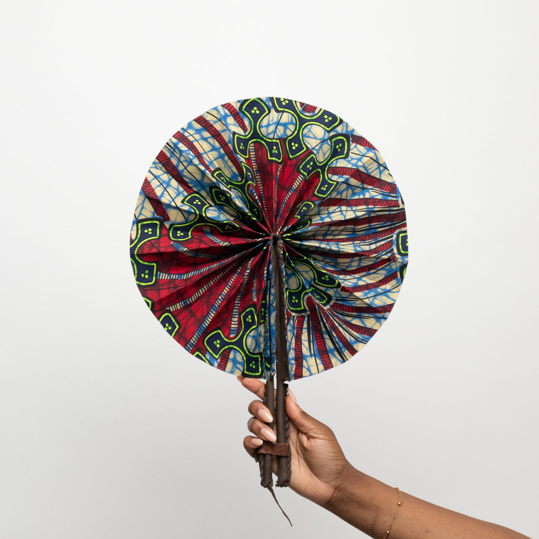 Ankara Hand Fan - Kaleidoscope - AKINSANYA FASHION