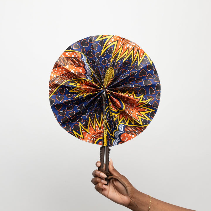 Ankara Hand Fan - Starburst - AKINSANYA FASHION