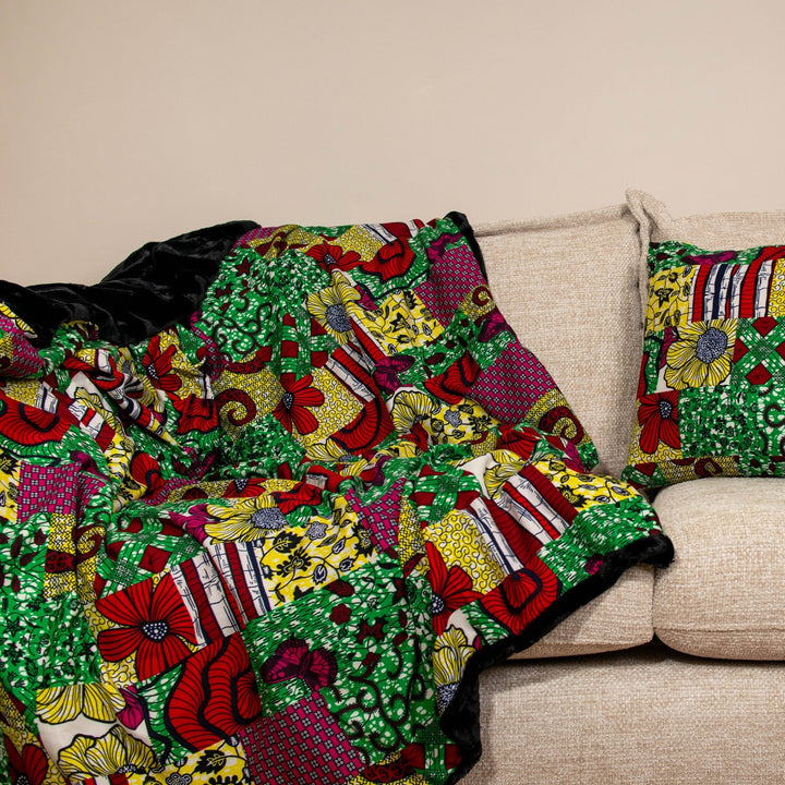 Asase Printed Patchwork Blanket - LARGE - AKINSANYA FASHION