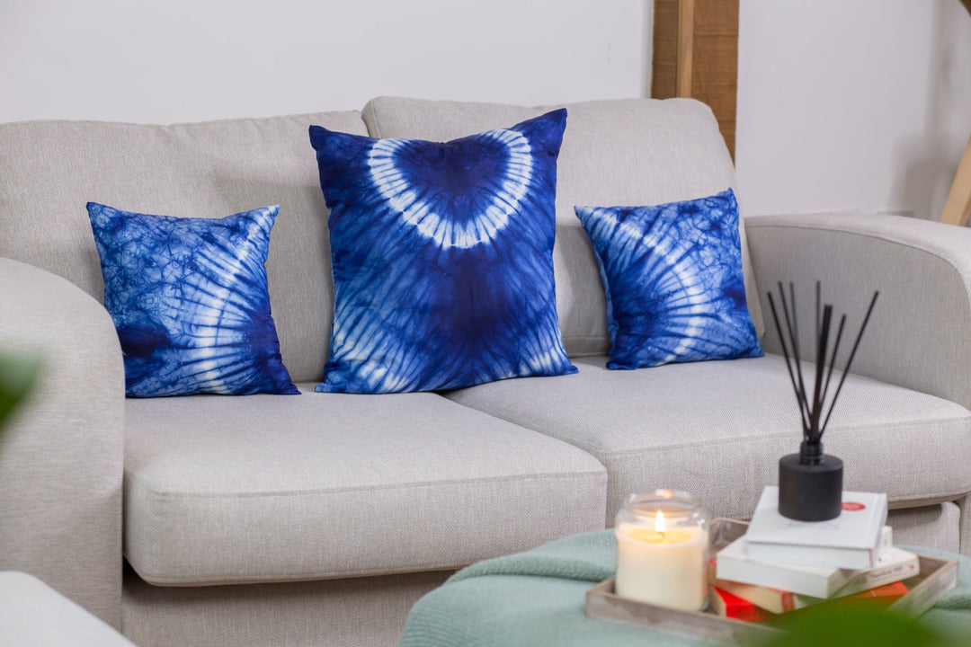 Blue Tie Dye Cushion | Pillows - AKINSANYA FASHION