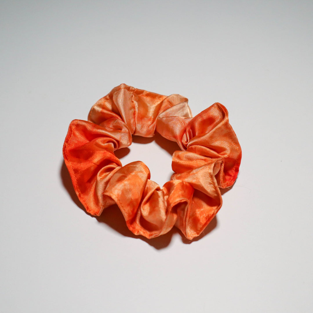 Burnt Orange Tie Dye Satin Scrunchie - LIMITED - AKINSANYA FASHION