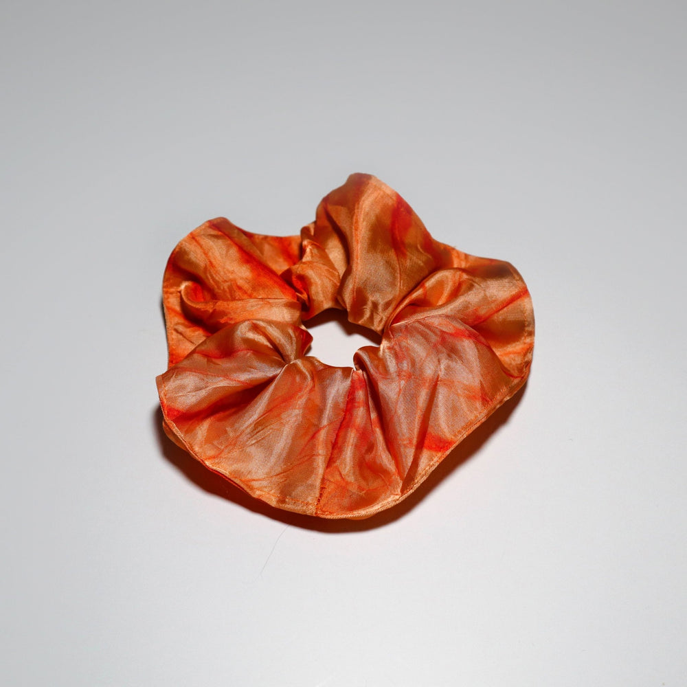 Burnt Orange Tie Dye Satin Scrunchie - LIMITED - AKINSANYA FASHION