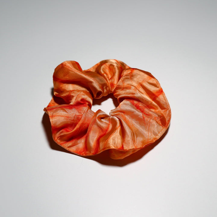 Burnt Orange Tie Dye Satin Scrunchie - LIMITED - AKINSANYA FASHION