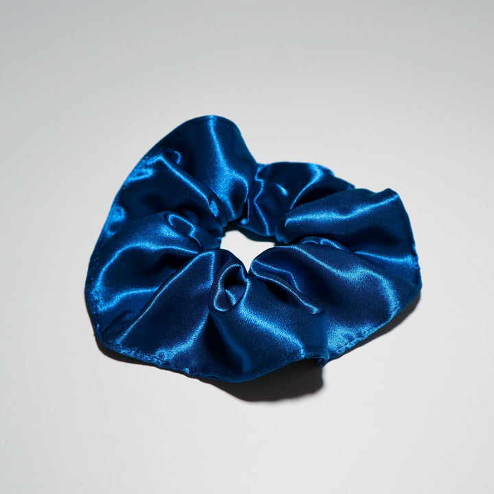 Cerulean Blue Satin Scrunchie - AKINSANYA FASHION