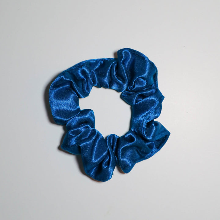 Cerulean Blue Satin Scrunchie - AKINSANYA FASHION