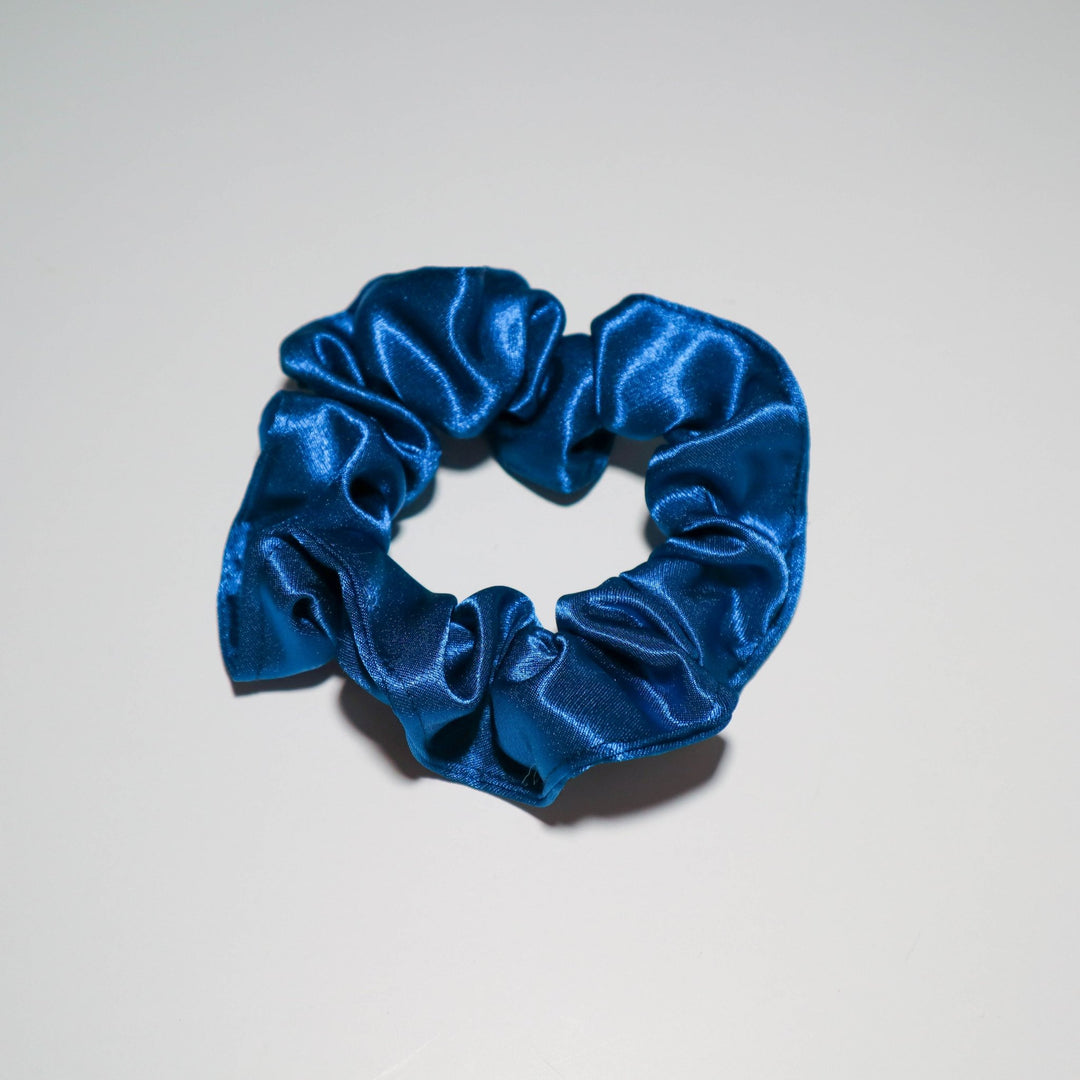 Cerulean Blue Satin Scrunchie - AKINSANYA FASHION