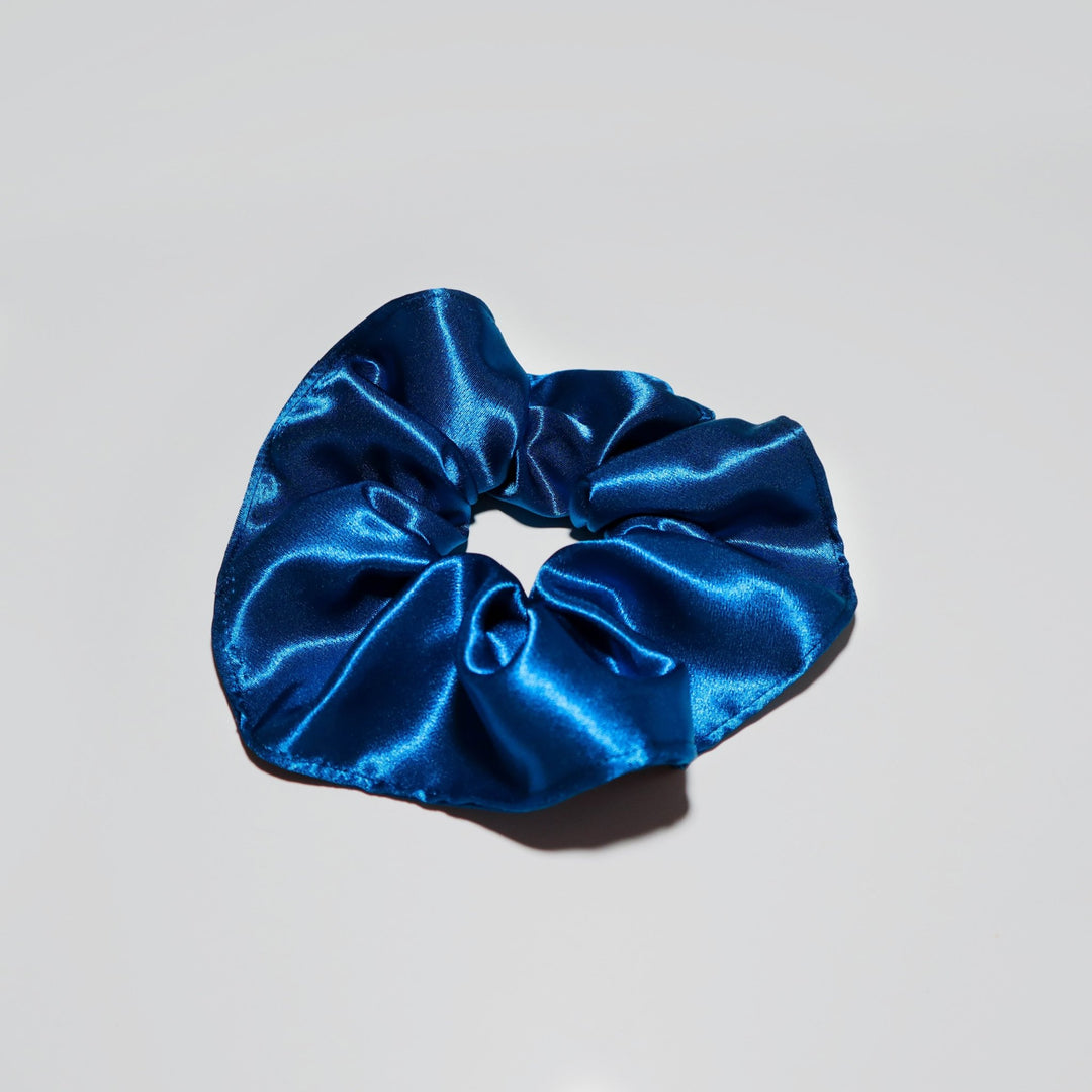 Cerulean Blue Satin Scrunchie - AKINSANYA FASHION
