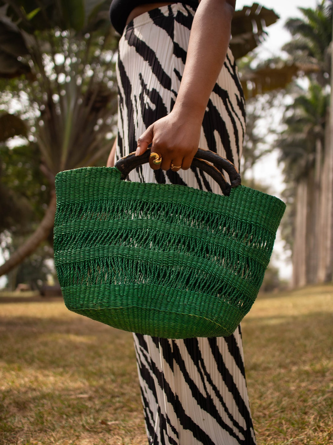 Green Woven Clutch Bag - AKINSANYA FASHION