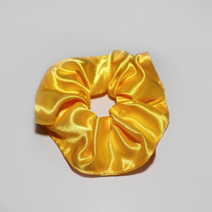 Yellow Satin Scrunchies