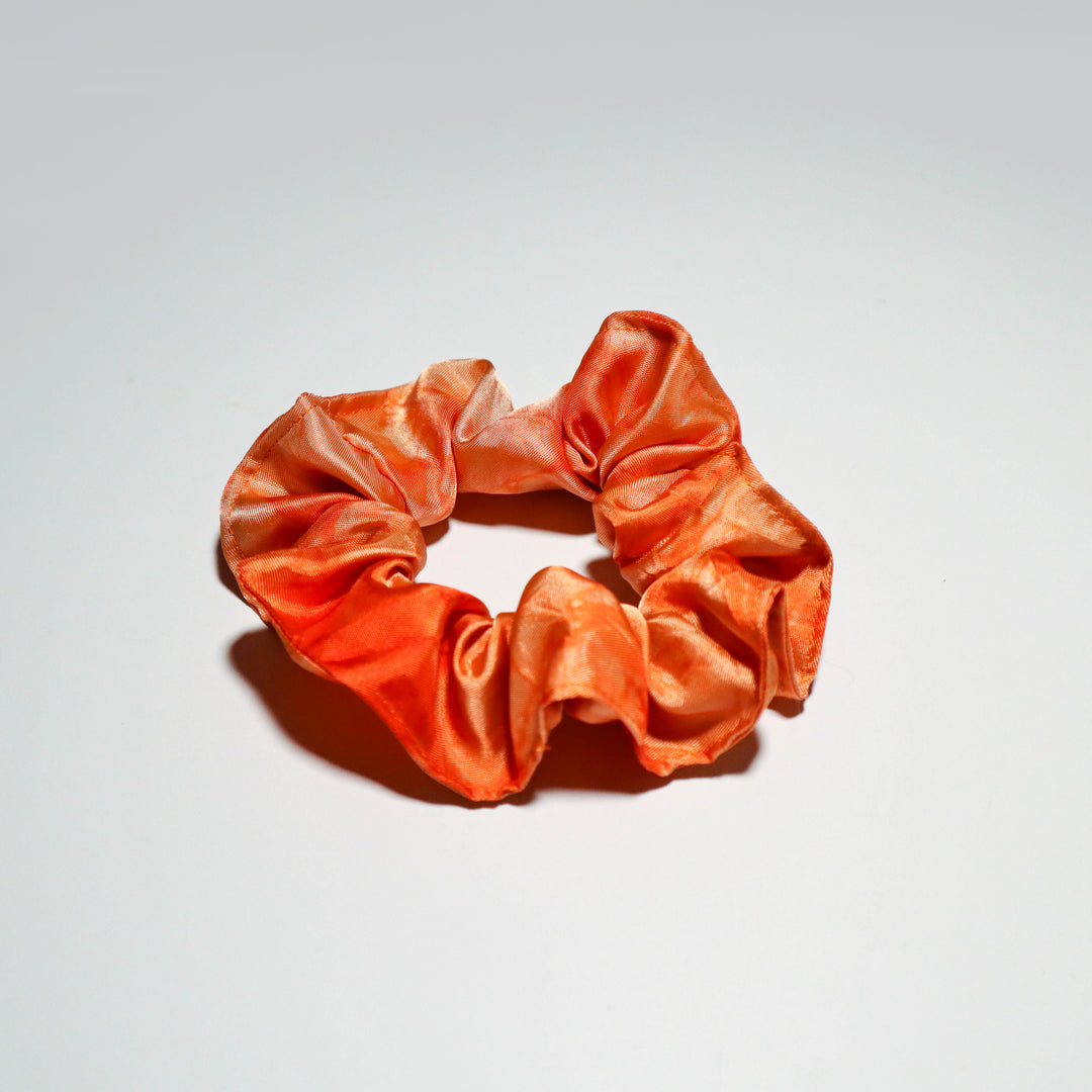 Burnt Orange Tie Dye Satin Scrunchie - LIMITED
