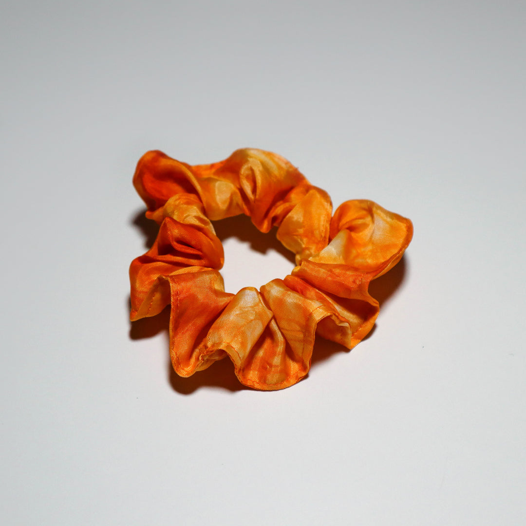 Light Orange Tie Dye Satin Scrunchies - LIMITED