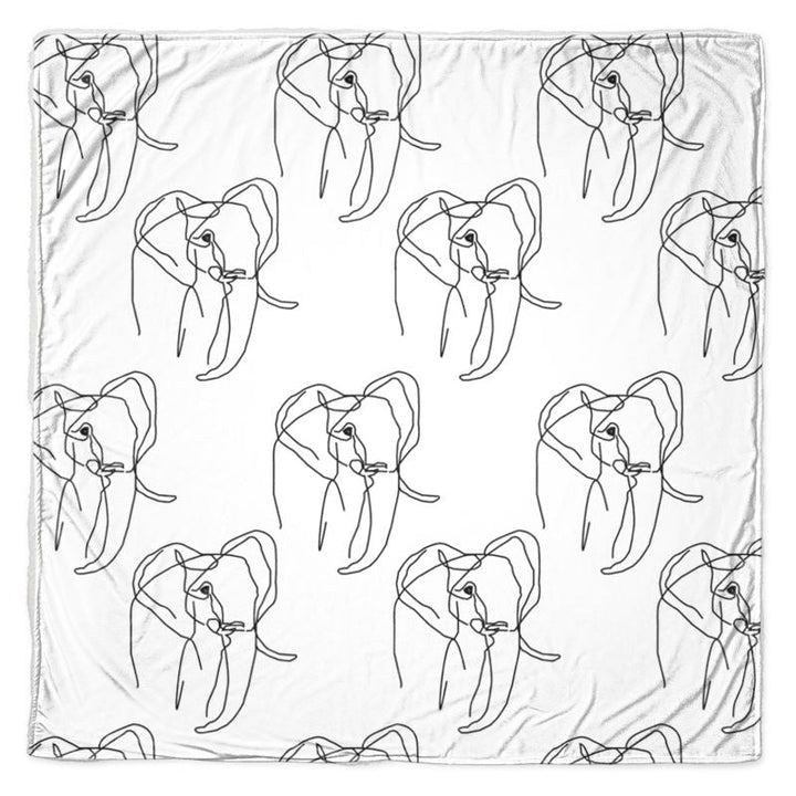 Monochrome Elephant Sherpa Throw - AKINSANYA FASHION