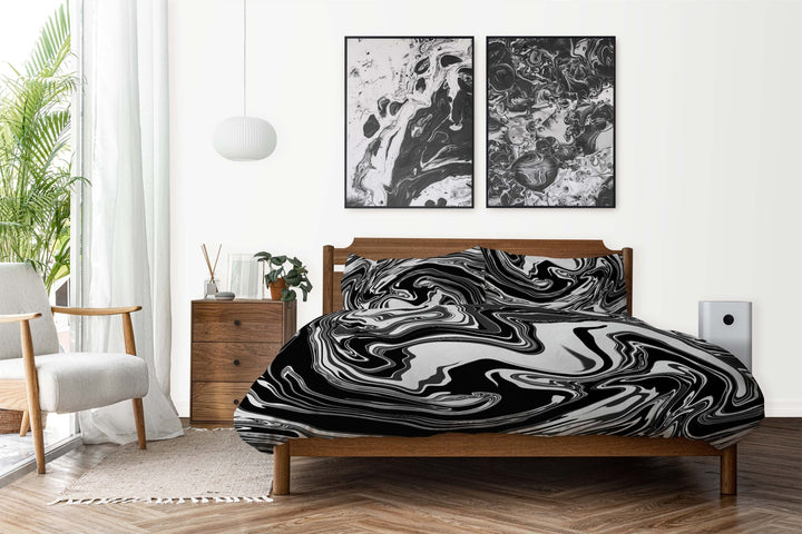 Monochrome Marble Duvet Set - AKINSANYA FASHION