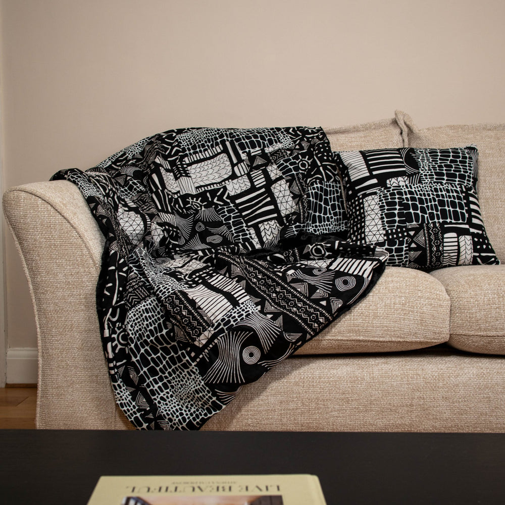 Monochrome Patchwork Blanket - LARGE - AKINSANYA FASHION