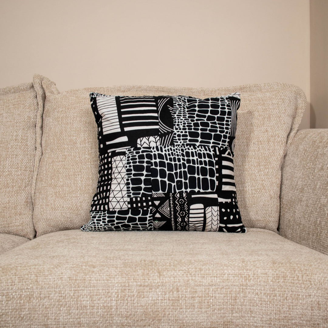 Monochrome Patchwork Cushions - AKINSANYA FASHION