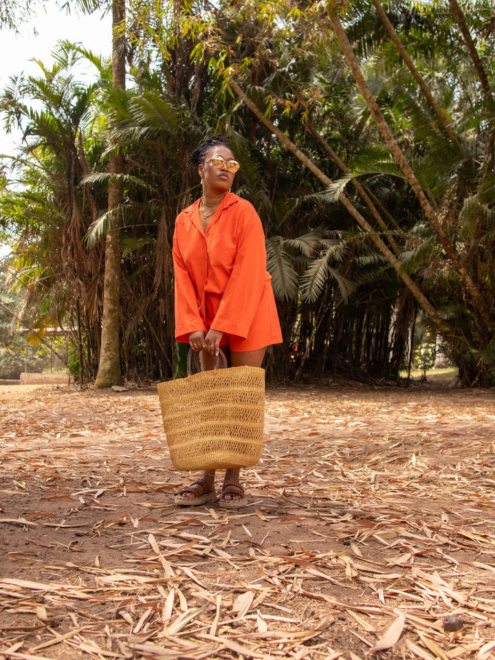 Natural Large Woven Bag - AKINSANYA FASHION