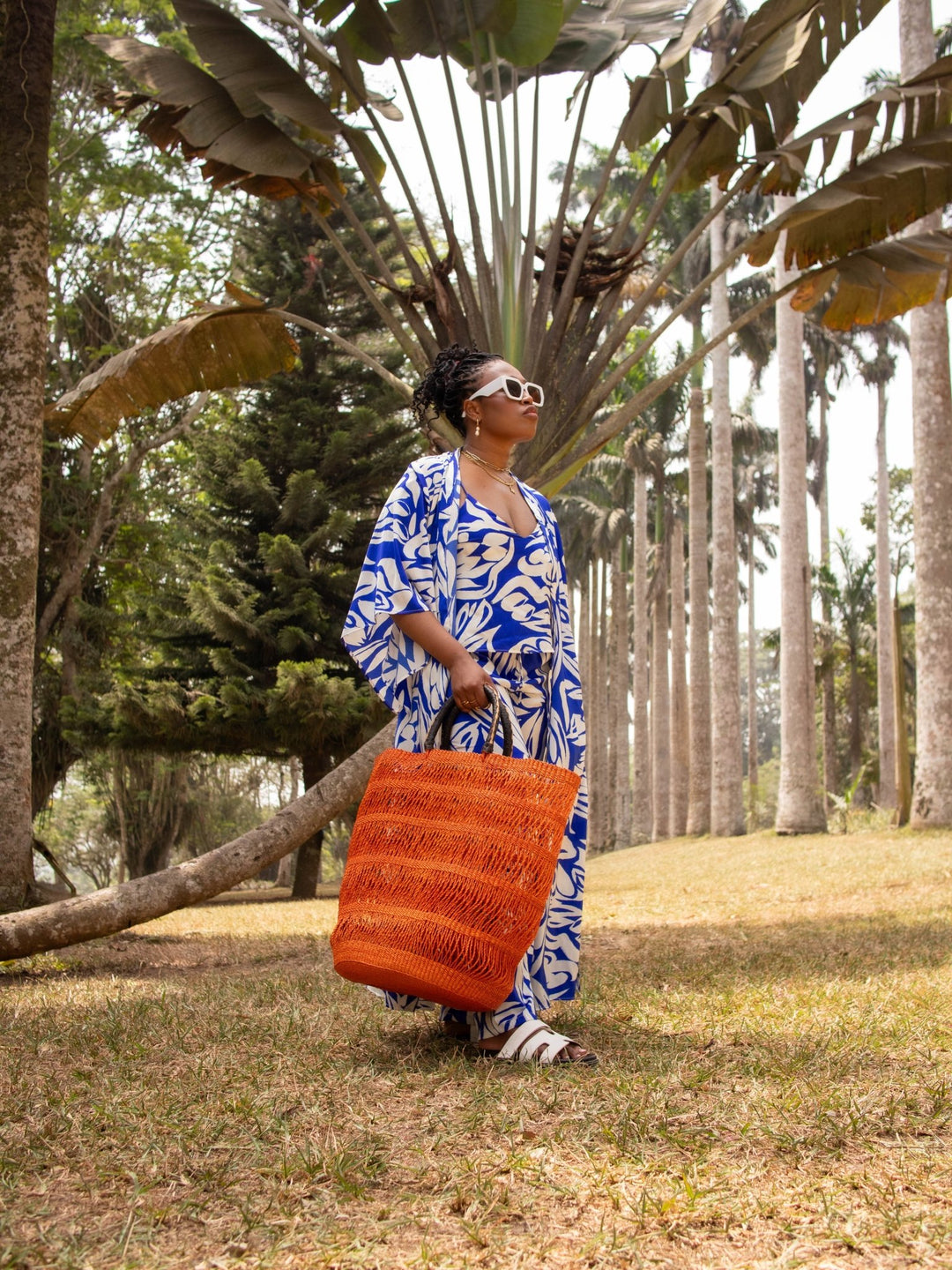 Orange Large Woven Bag - AKINSANYA FASHION