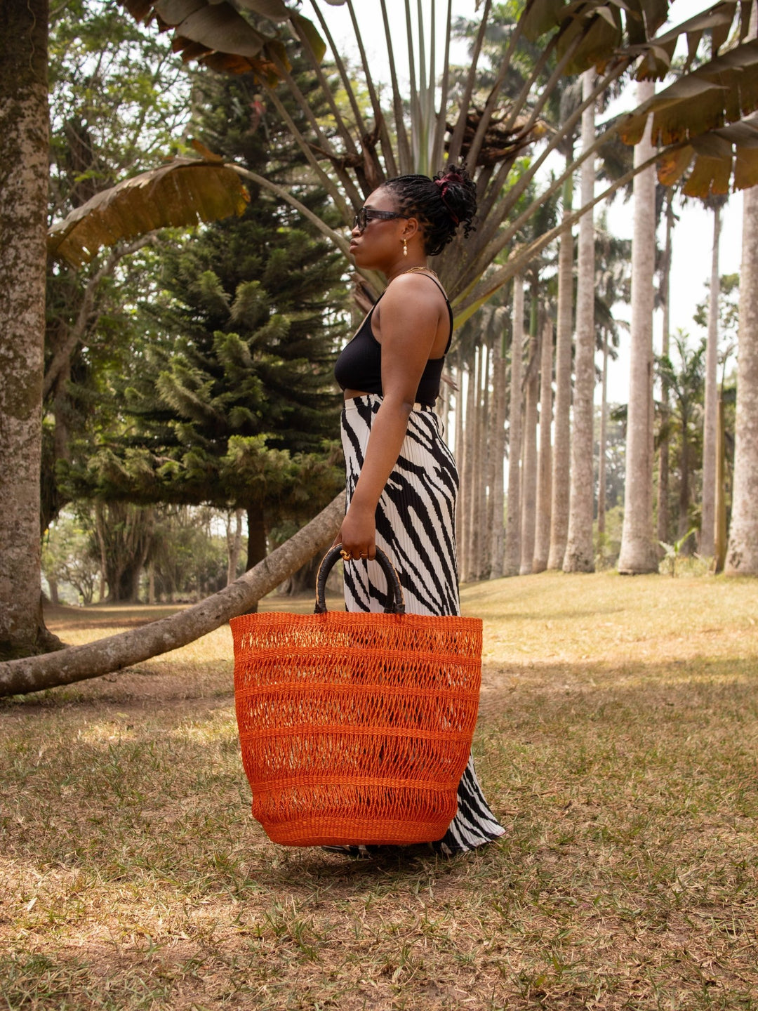 Orange Large Woven Bag - AKINSANYA FASHION