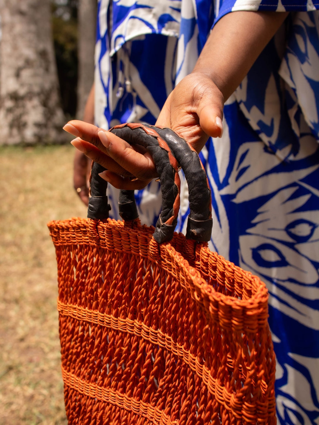 Orange Small Woven Bag - AKINSANYA FASHION