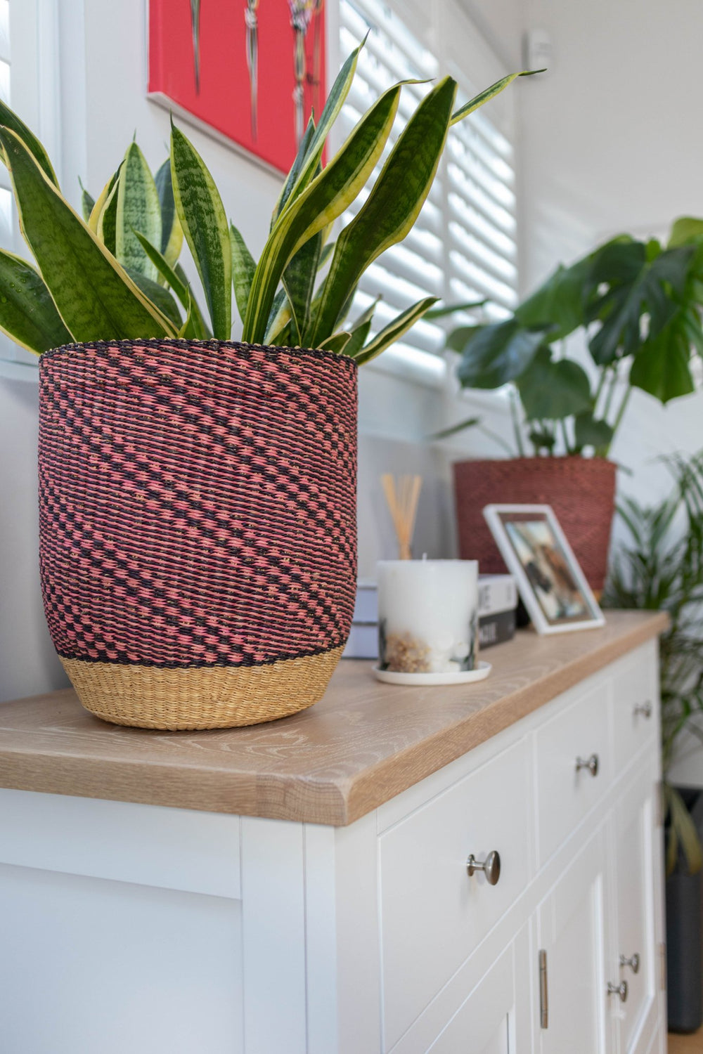 Pink Woven Basket - AKINSANYA FASHION