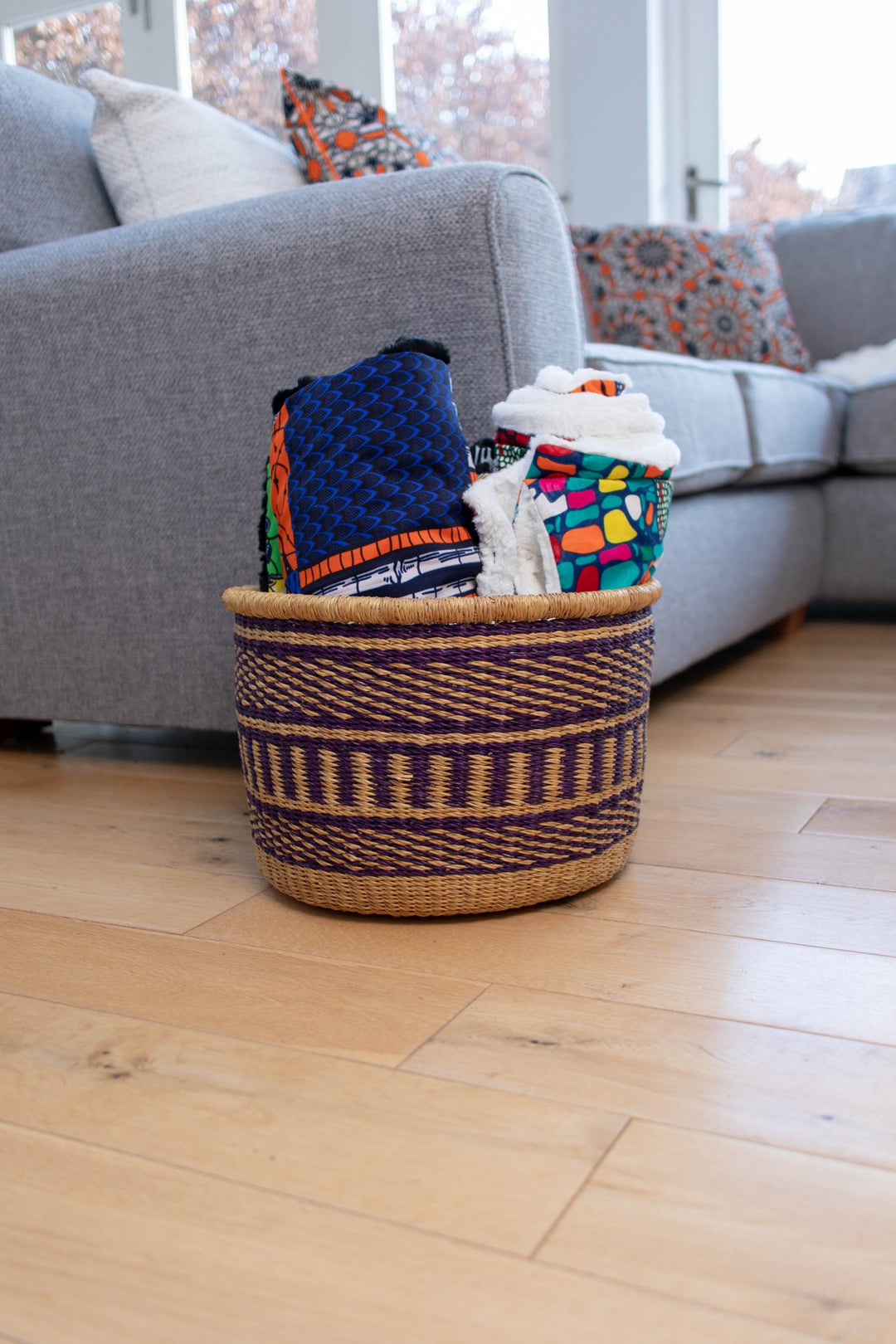 Purple Woven Basket - AKINSANYA FASHION