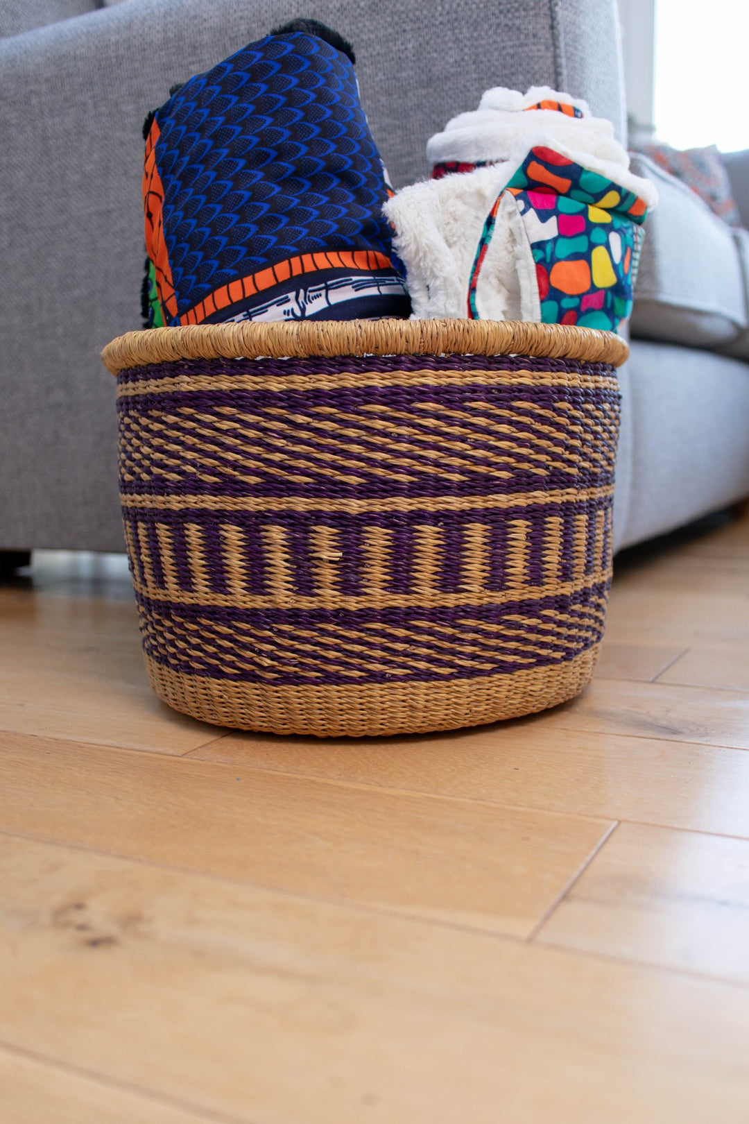 Purple Woven Basket - AKINSANYA FASHION