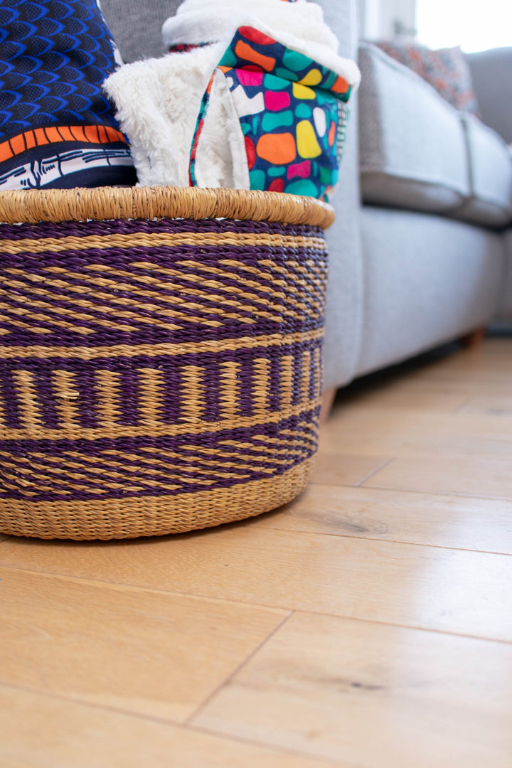 Purple Woven Basket - AKINSANYA FASHION