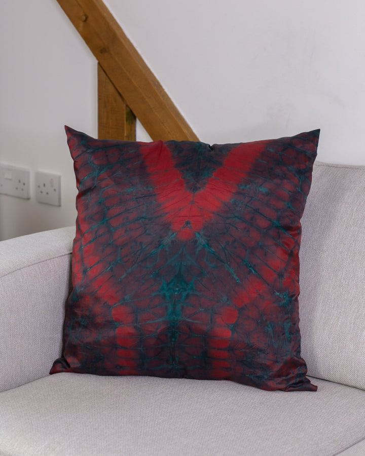 Red+Green Tie Dye Cushion | Pillows - AKINSANYA FASHION