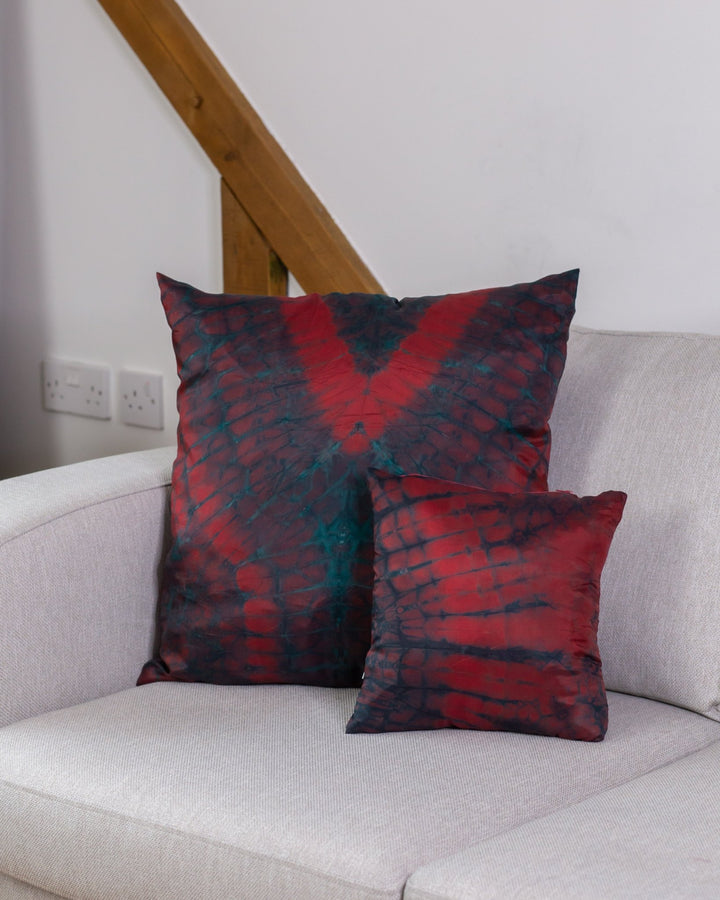 Red+Green Tie Dye Cushion | Pillows - AKINSANYA FASHION