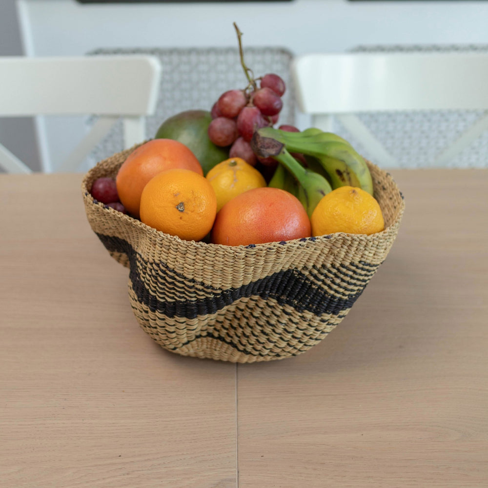 Wonky Fruit Basket - Black/Natural - AKINSANYA FASHION