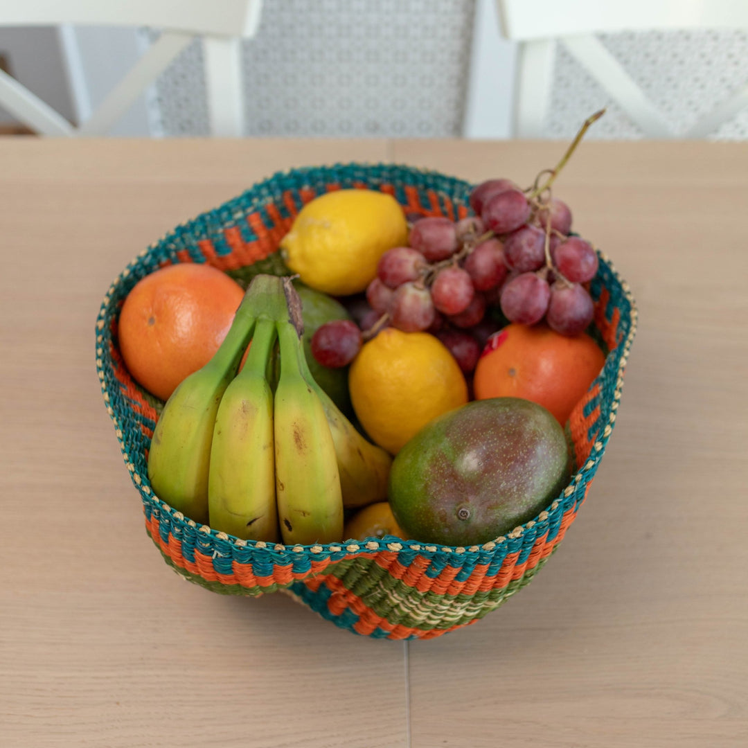 Wonky Fruit Basket - Orange/Teal - AKINSANYA FASHION