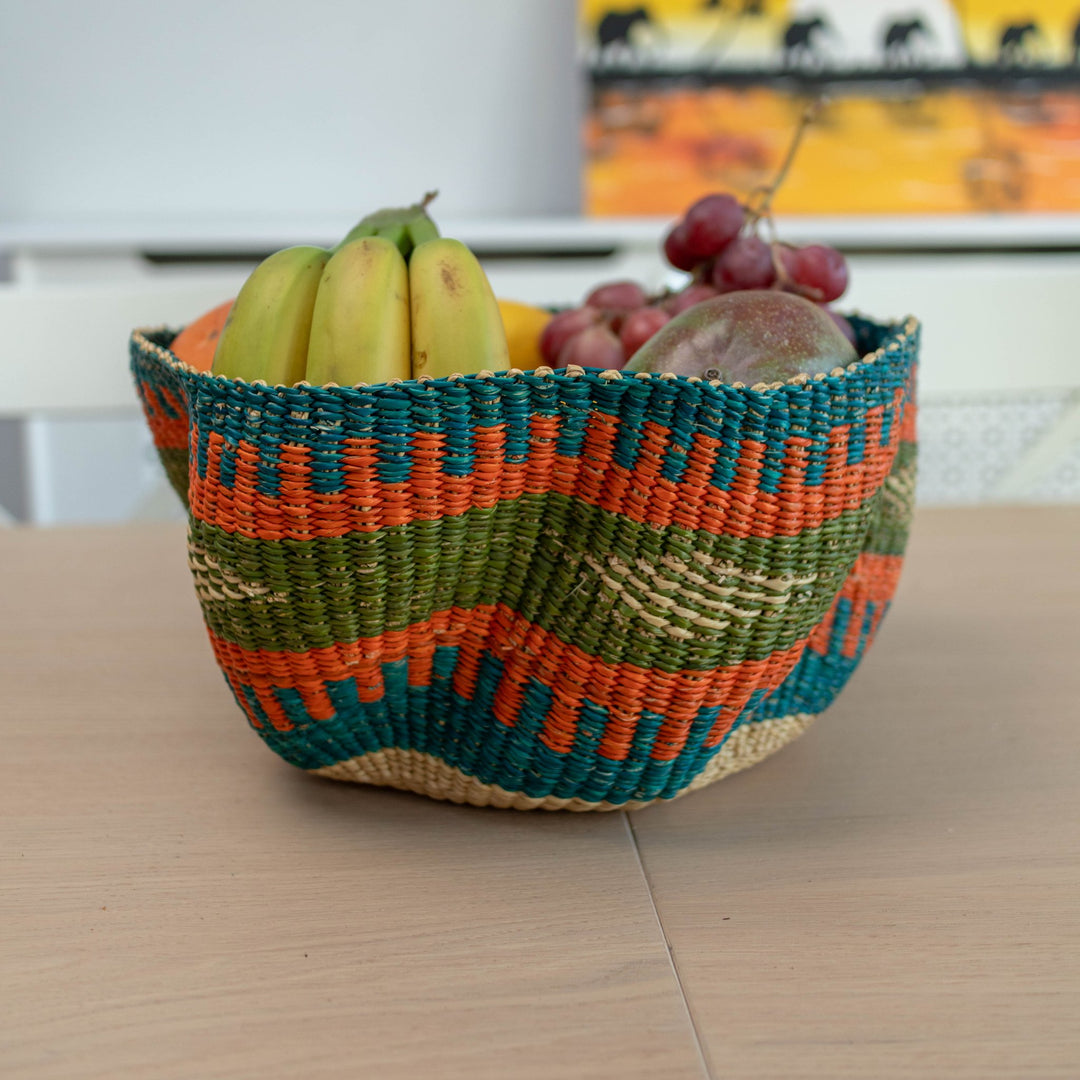 Wonky Fruit Basket - Orange/Teal - AKINSANYA FASHION