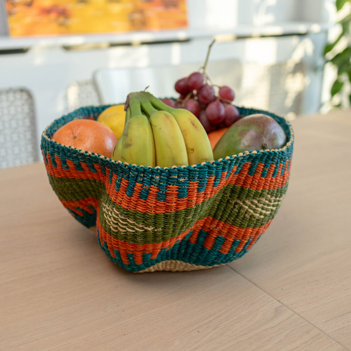 Wonky Fruit Basket - Orange/Teal - AKINSANYA FASHION