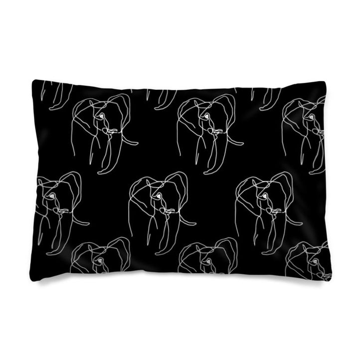 Elephant Duvet set (White On Black)